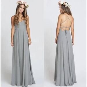 Show Me Your MuMu Godshaw Goddess Gown Soft Charcoal Crisp Medium NWT